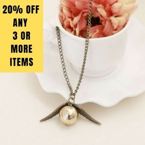 NWOT Harry Potter Bronze Golden Snitch Nec…